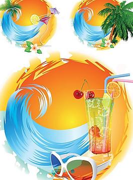 夏天主題矢量素材圖片