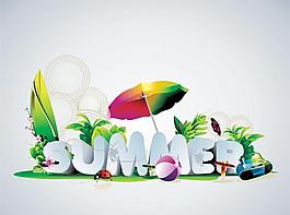 夏天主題矢量素材圖片
