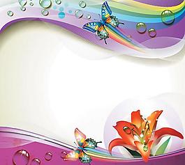 動感夢幻蝴蝶背景圖片