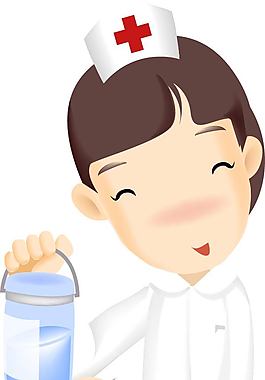 女護士提著輸液瓶
