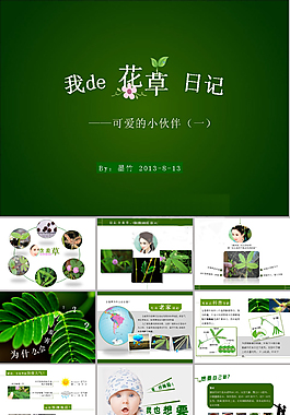 花草日記含羞草ppt模板