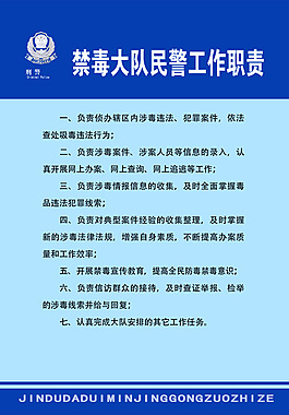 禁毒大隊工作職責