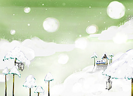 冬天里的雪景