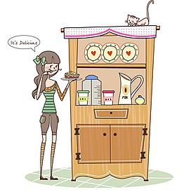 偷吃蛋糕的孩子