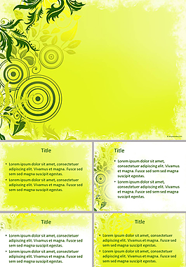 草綠色背景花紋ppt模板