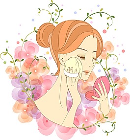 化妝的美女
