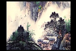 水墨画风景视频素材模板下载