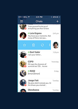 iOS7手機聊天界面PSD模版
