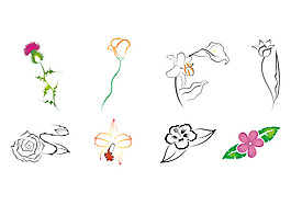 簡(jiǎn)約花卉矢量素材