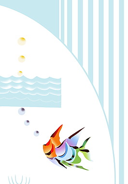 熱帶魚簡約風格移門圖