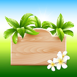 熱帶植物元素公告板
