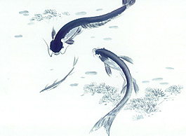 水墨畫年年有魚(yú)