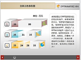 立體三色條形圖PPT下載