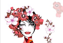 花卉裝飾頭部
