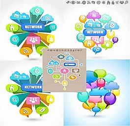 云聯(lián)想云端矢量圖片