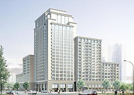商業(yè)辦公樓廣場環(huán)境效果圖設(shè)計圖片