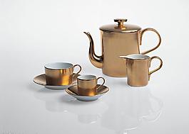 茶具 金色图片