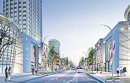 商業(yè)建筑夜景效果圖圖片