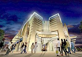 商業(yè)建筑夜景效果圖圖片