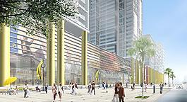 商業(yè)步行街建筑效果圖圖片
