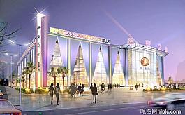 商业建筑设计效果图psd素材图片