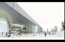 陰天公共建筑效果圖圖片