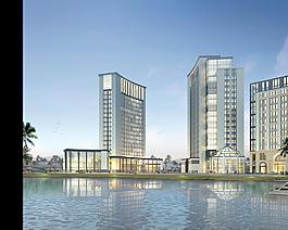 商業(yè)辦公樓建筑后期效果圖圖片