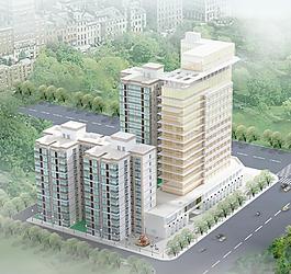 商業住宅樓后期效果圖圖片