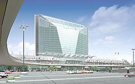 商业地产建筑效果图psd分层模板图片