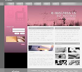 韩国商业公司_红色背景模板图片