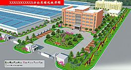 工廠辦公區綠化圖片