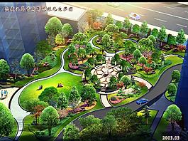 小區(qū)廣場景觀綠化效果圖片