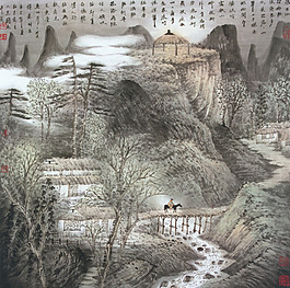 溪桥访友图.