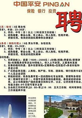 中國平安招聘圖片