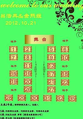 婚慶席位表海報圖片
