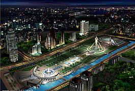 城市夜景效果图图片