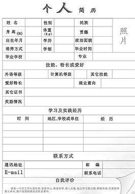 個(gè)人簡(jiǎn)歷圖片