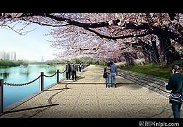 公園景觀園林設(shè)計(jì)效果圖psd素材圖片