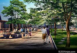 園林景觀設(shè)計效果圖psd素材圖片