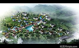 房地產(chǎn)園林設(shè)計效果圖psd素材圖片