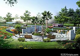 房地產(chǎn)園林設(shè)計(jì)效果圖psd素材圖片