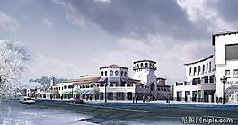 房地產(chǎn)園林設計效果圖psd素材圖片