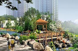 房地產(chǎn)園林設(shè)計(jì)效果圖psd素材圖片