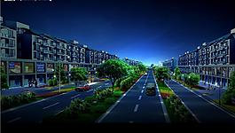 公路景觀夜景效果圖圖片