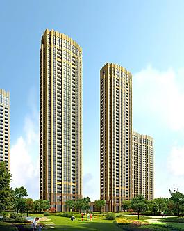 高檔小區(qū)景觀效果圖圖片