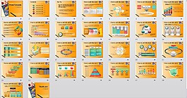 兒童黃色圖片增幅PPT模板