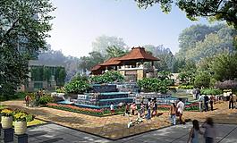 城市公園景觀效果圖圖片