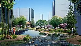 住宅小區(qū)園林景觀效果圖圖片