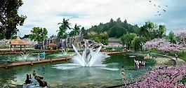 城市公園景觀效果圖圖片