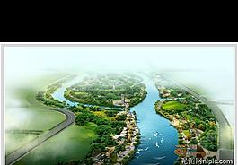 園林景觀設(shè)計(jì)效果圖psd素材圖片